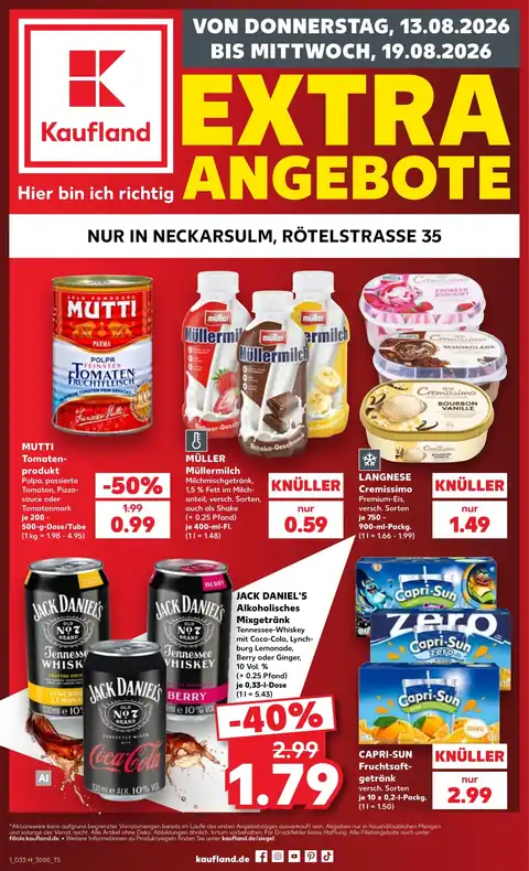 Extra-Angebote 13.08.2026 - 19.08.2026