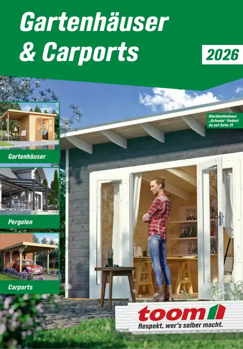 toom Baumarkt Gartenhäuser & Carports 2026