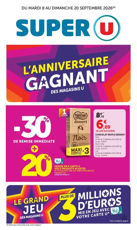 Anniversaire gagnant des Magasins U
