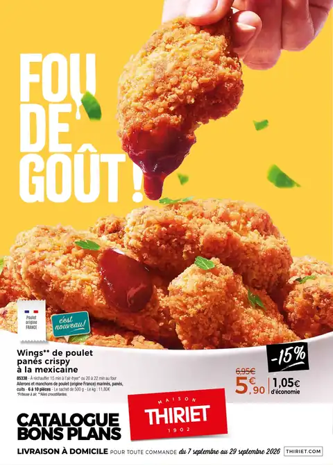 Catalogue bons plans en livraison à domicile de la Maison Thiriet du 7 septembre au 29 septembre 2026