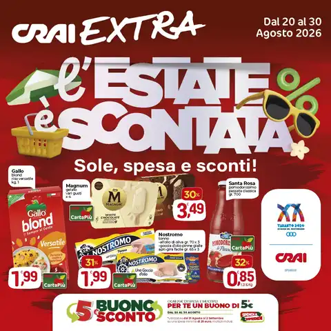 Crai · L'ESTATE E' SCONTATA · Supercentro · Extra