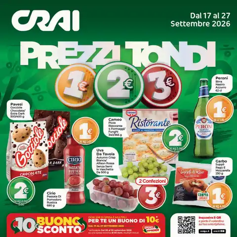 Crai · PREZZI TONDI 1€ 2€ 3€ · Tirreno · Rete Tirreno