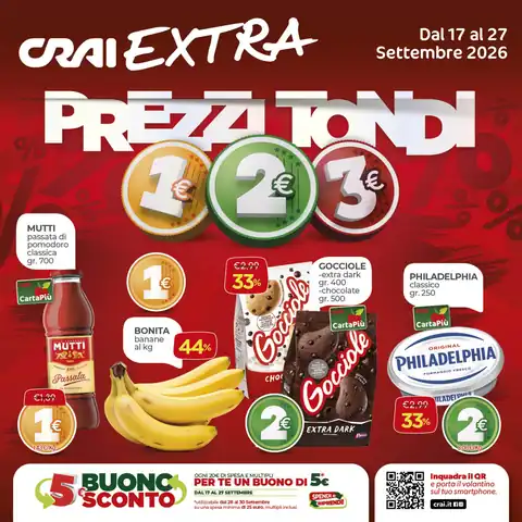 Crai · PREZZI TONDI · Supercentro · Extra