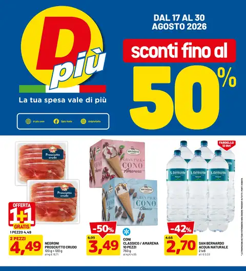 D Più · SCONTI FINO AL 50% · DP-04