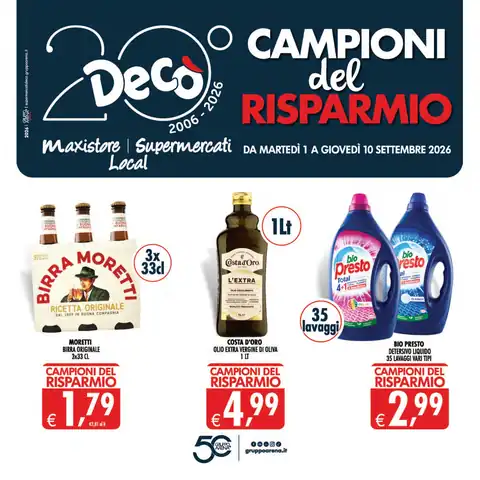 Decò Gruppo Arena · SUPERMERCATI/MAXISTORE/LOCAL DECO'