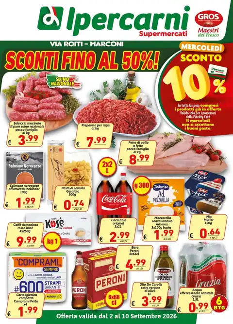 Ipercarni · Sconti fino al 50% · Roiti