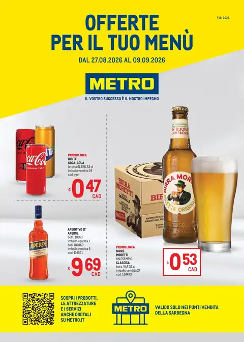 METRO · Offerte per il tuo menù · Area 4