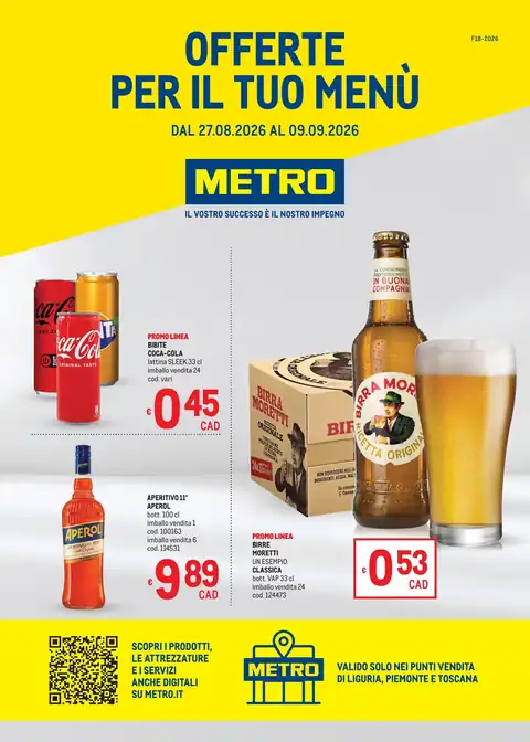 METRO · Offerte per il tuo menù · Area 2
