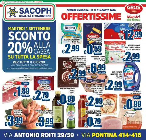 Sacoph · Offertissime · Roma - Roiti, Roma - Spinaceto