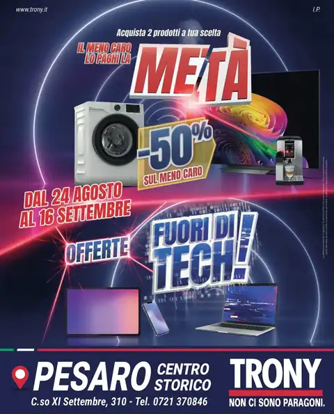 Trony · Centro Storico: IL MENO CARO LO PAGHI LA META' · EUROCOM DISTRIBUZIONE