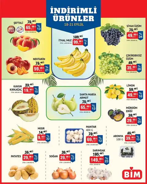 BİM İndirim · Meyve-Sebze