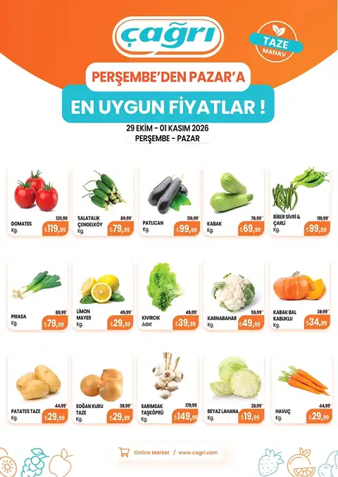 29 Ekim - 1 Kasım- Manav Katalog
